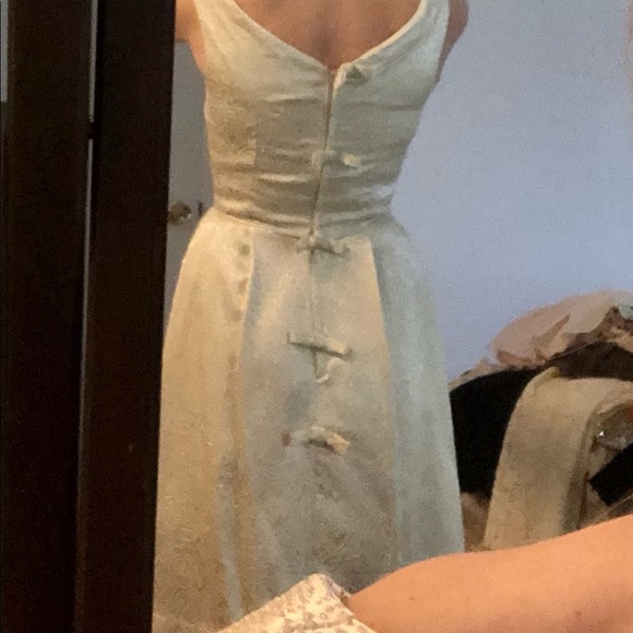 Vintage 50s silver dress with bow back - Picture 5 of 5
